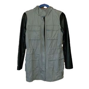 DKNY Gray Black Hooded Jacket XS EUC